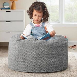 Amazon Gray Plush Bean Bag for Kids